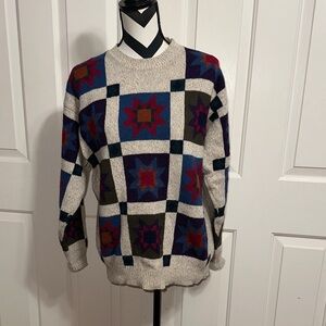 Charter Club Men's Quilt Pattern Crewneck Sweater